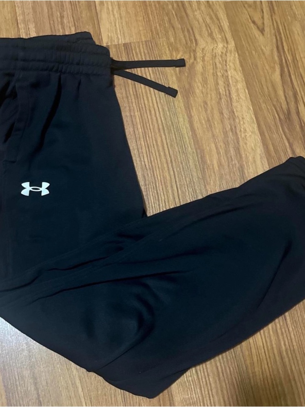 Under Armour Kids Black Jogger Pants with White Logo